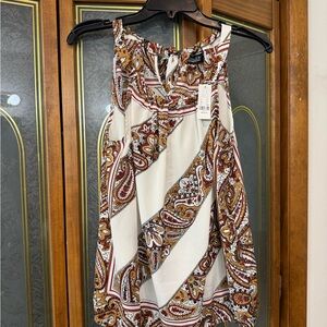 Paisley Print Sleeveless Top- Cream and Brown by NY&CO BRAND NEW